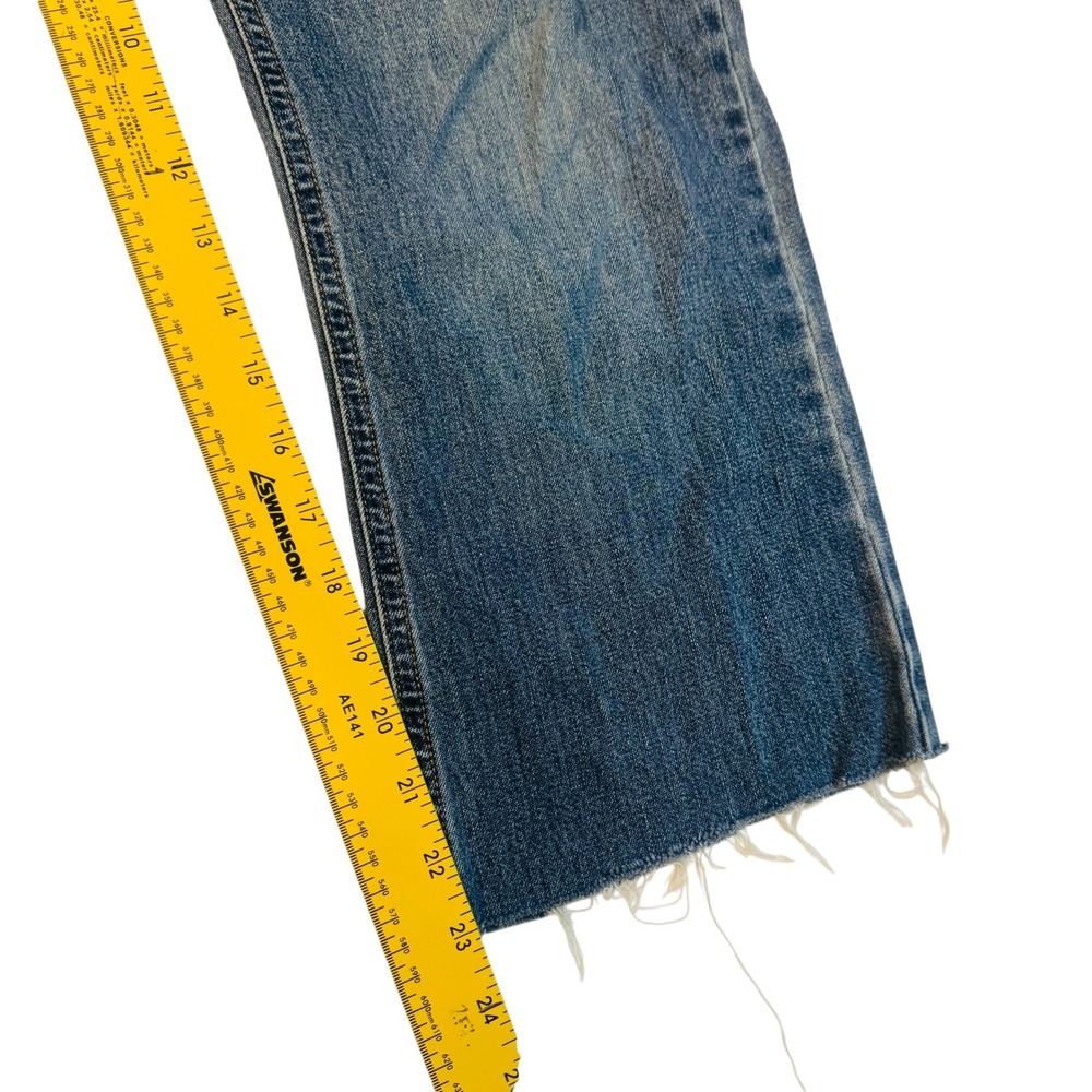 Abercrombie & Fitch Vintage 90's Straight Denim Jeans size 28 Cropped Raw Hem - Picture 6 of 9